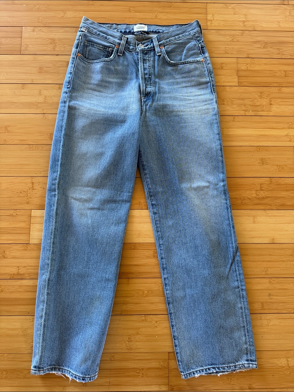 Citizens Of Humanity Washed Blue Straight-Leg Jeans